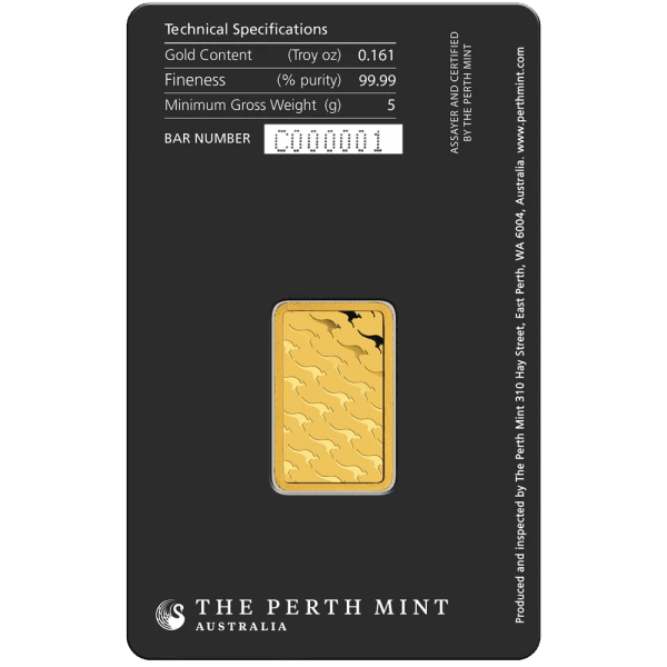 Perth Mint 5g Minted Gold Bar