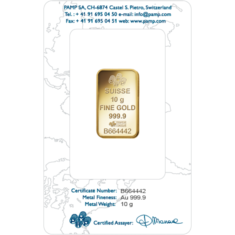 PAMP 10g Gold Minted 9999 PAMP 10g Gold Minted 9999