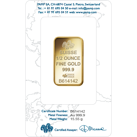 PAMP 1/2oz Gold Minted 9999 PAMP 1/2oz Gold Minted 9999