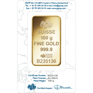 PAMP 100g Gold Minted 9999 PAMP 100g Gold Minted 9999