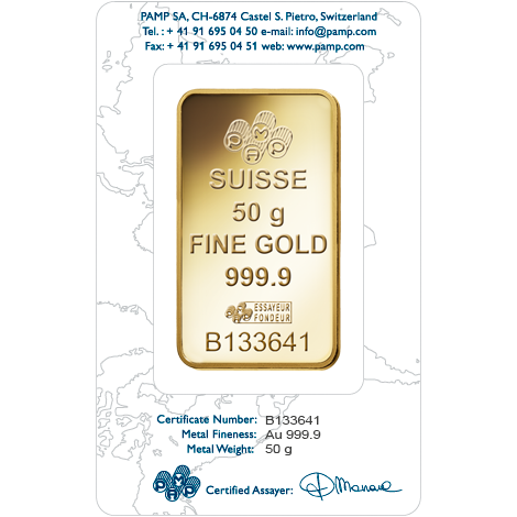 PAMP 50g Gold Mint PAMP 50g Gold Mint