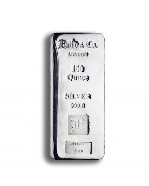 Baird 100oz Silver Cast  Serialised Bar 999