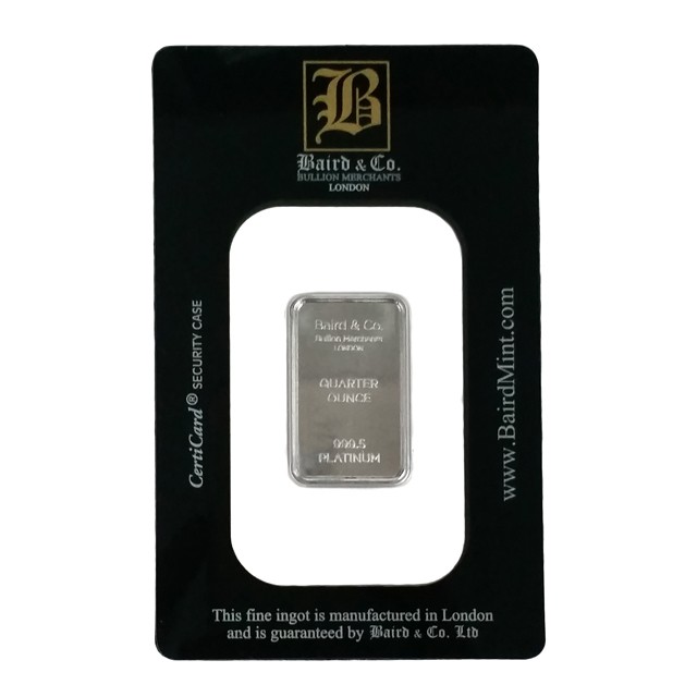 Baird & Co 1/4 oz Platinum Minted Bar Baird & Co 1/4 oz Platinum Minted Bar
