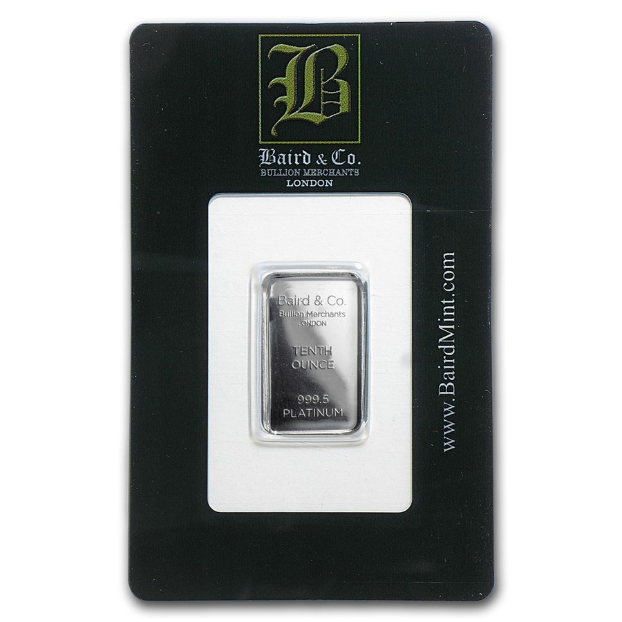 Baird & Co 1/10 oz Platinum Minted Bar Baird & Co 1/10 oz Platinum Minted Bar