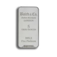 Baird & Co 5oz Platinum Minted Bar Baird & Co 5oz Platinum Minted Bar