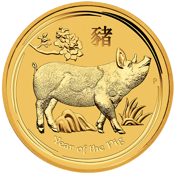 Perth Mint 1oz Gold 2019 Year of the Pig Lunar Coin Perth Mint 1oz Gold 2019 Year of the Pig Lunar Coin