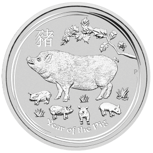 Perth Mint 1kg Silver Lunar 2019 Year of the Pig Coin Perth Mint 1kg Silver Lunar 2019 Year of the Pig Coin