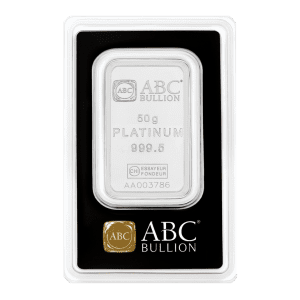 ABC 50g Platinum Minted Bar - delivery delay appx 4 weeks