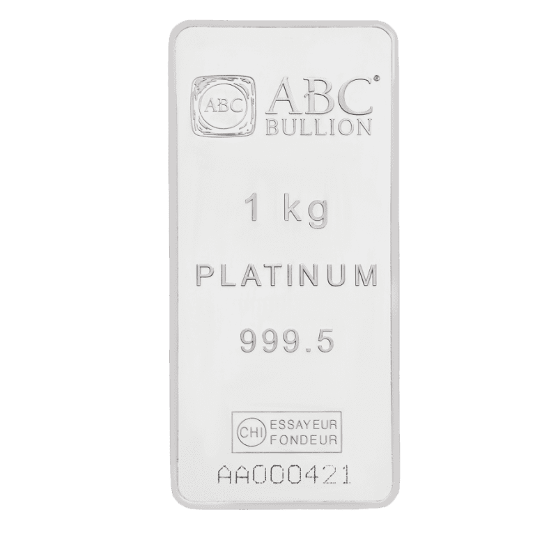 Buy ABC 1kg Platinum Minted Bar Gold Bullion Australia