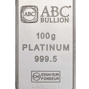 ABC 100g Platinum Minted Bar ABC 100g Platinum Minted Bar