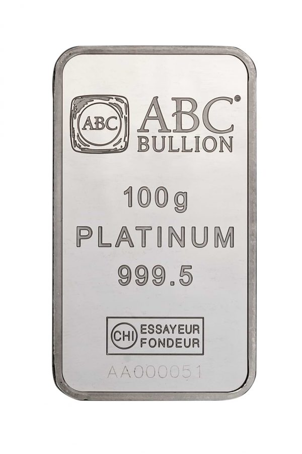 ABC 100g Platinum Minted Bar