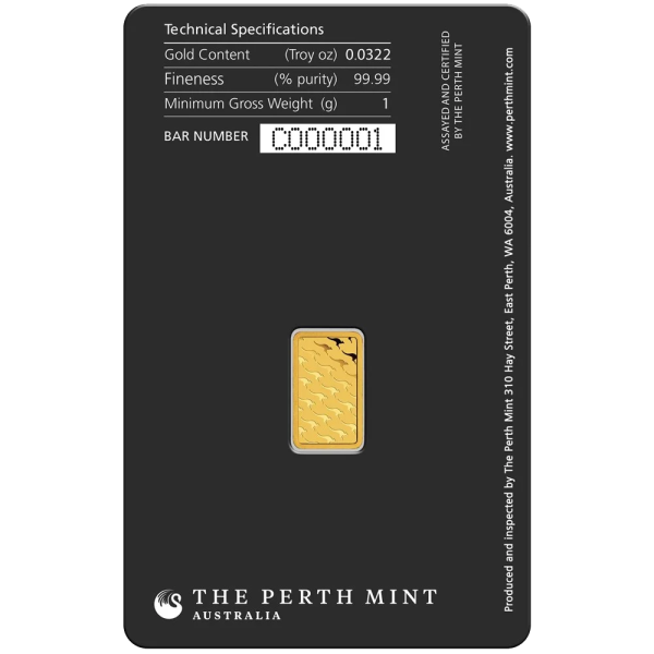 Perth Mint 1g Minted Gold Bar - 2-3 Week Delay