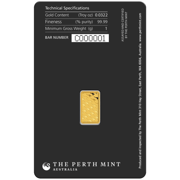 Perth Mint 1g Minted Gold Bar - 2-3 Week Delay