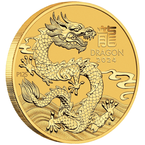 Perth Mint 1/10oz Year of the Dragon Gold Coin 2024