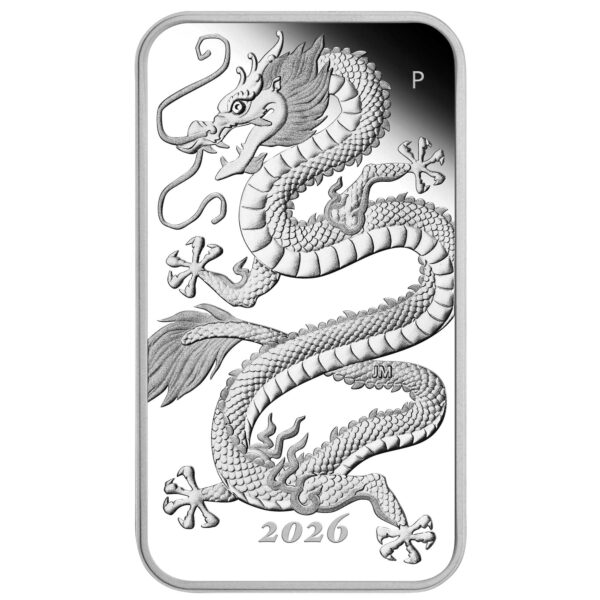 1oz Perth Mint Dragon Rectangular Silver Coin - 2026