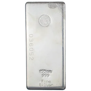 Assorted Brand 100oz Silver Cast Bar 999